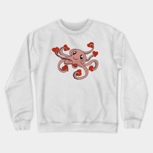 Octopus has many hearts Crewneck Sweatshirt